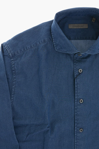 Denimhemd mit französischem Kragen