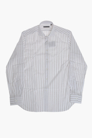 Striped Cotton Poplin Shirt With French Collar