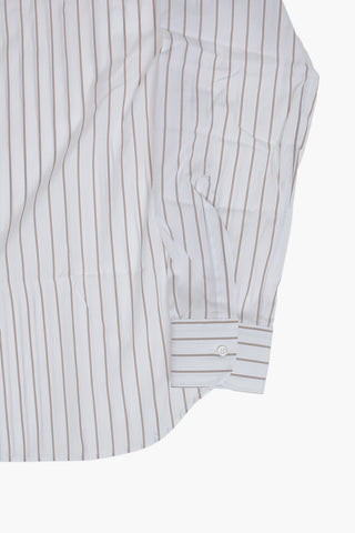 Striped Cotton Poplin Shirt With French Collar