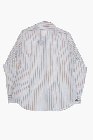 Striped Cotton Poplin Shirt With French Collar