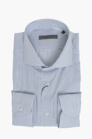 Striped Cotton Shirt with French Collar