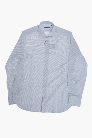 Camicia A Righe In Cotone Con Collo Francese