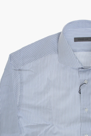 Striped Cotton Shirt with French Collar