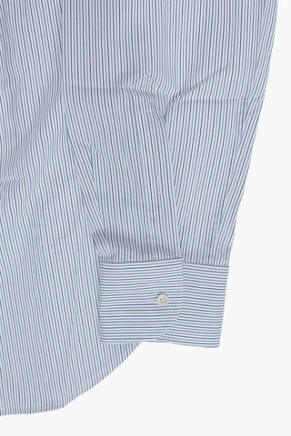 Camicia A Righe In Cotone Con Collo Francese