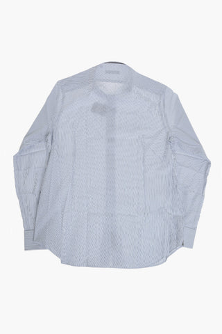 Camicia A Righe In Cotone Con Collo Francese