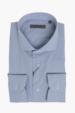 Camicia In Cotone A Quadri Con Collo Francese