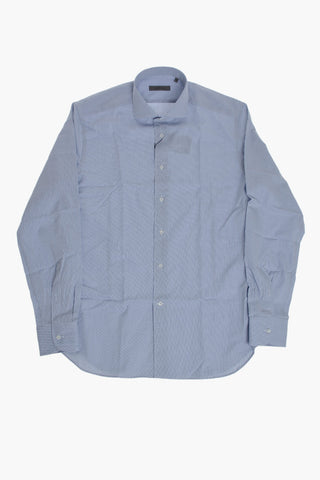 Camicia In Cotone A Quadri Con Collo Francese