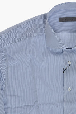 Camicia In Cotone A Quadri Con Collo Francese