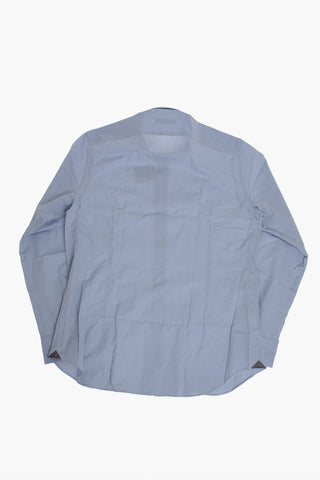 Camicia In Cotone A Quadri Con Collo Francese