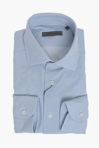 Camicia Wrinkle-Free A Fantasia con Collo Francese