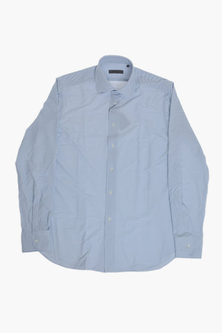 Camicia Wrinkle-Free A Fantasia con Collo Francese