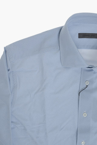 Camicia Wrinkle-Free A Fantasia con Collo Francese