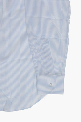 Cotton Awning-Stripe Shirt With French Collar