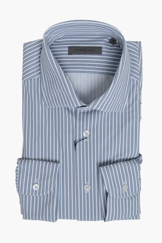 Wrinkle-Free Striped Shirt with French Collar