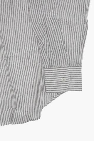 Striped Linen-Blend Shirt With French Collar