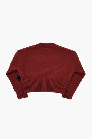Wool-Blend Crewneck Sweater STAR with Embroidery