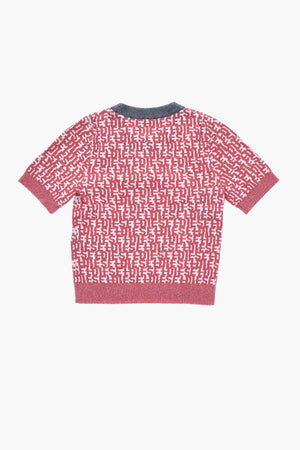 Monogram-Frottee-Oberteil mit 3/4-Ärmeln