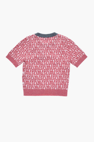 Monogram-Frottee-Oberteil mit 3/4-Ärmeln