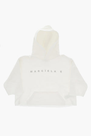 MM6 Brushed Cotton Hoodie with Raw Hem
