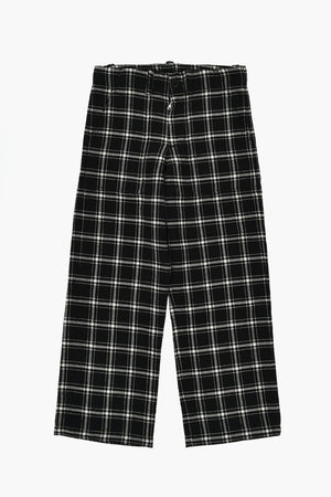 Four-Pocket Wool-Blend Trousers with Check Pattern