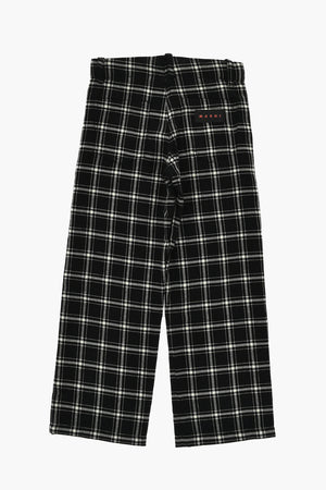 Four-Pocket Wool-Blend Trousers with Check Pattern