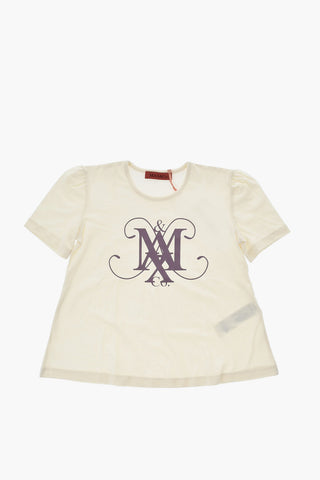 Cotton Crewneck T-Shirt with Printed Logo
