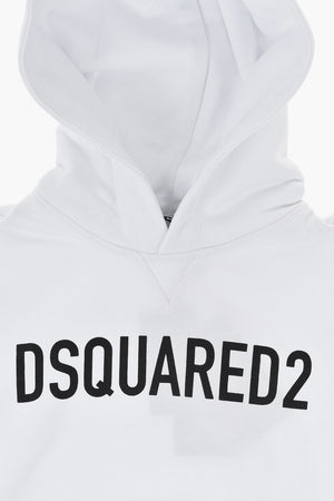 Felpa Hoodie in Cotone Garzato con Logo Frontale