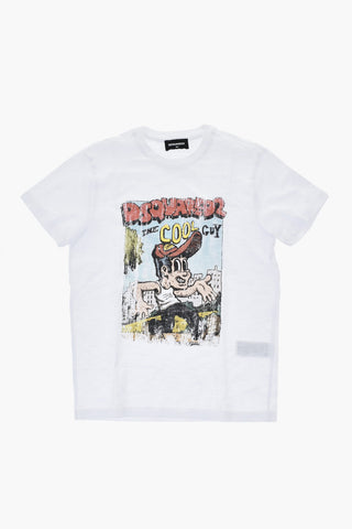 T-Shirt Girocollo in Cotone Stampato