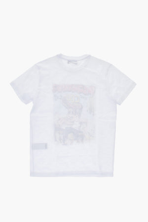 Cotton Crewneck T-Shirt with Print