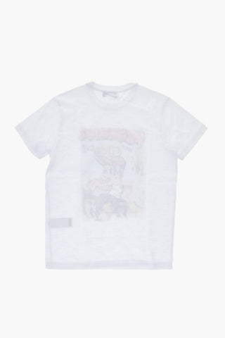 Cotton Crewneck T-Shirt with Print
