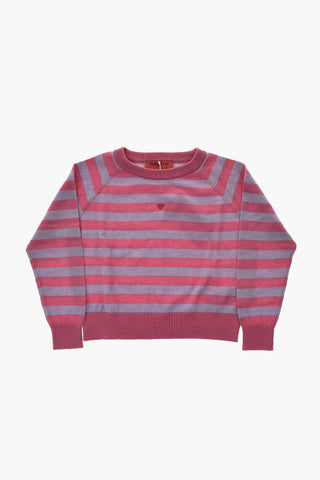 Wool Crewneck Sweater with Awning Pattern