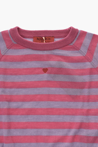 Wool Crewneck Sweater with Awning Pattern