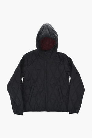 Hooded Quilted Jacket With Front Zip