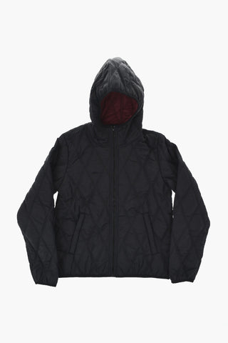 Hooded Quilted Jacket With Front Zip