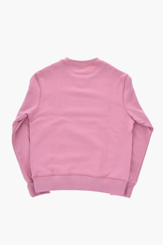 Brushed Cotton Crewneck Sweatshirt With Front Logo