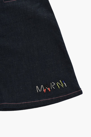 Denim Full-Zip Skirt Dark Wash