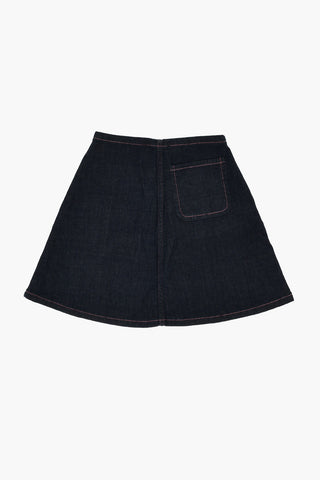 Denim Full-Zip Skirt Dark Wash