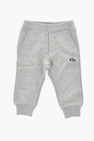 Joggers in Cotone Felpato con Polsini