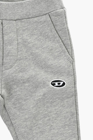 Joggers in Cotone Felpato con Polsini