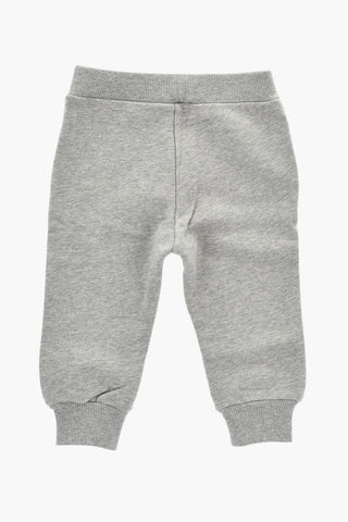 Joggers in Cotone Felpato con Polsini