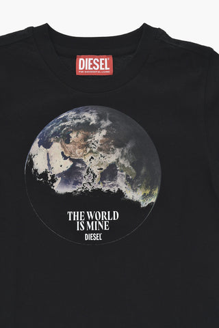 Rundhals-T-Shirt THE WORLD IS MINE mit Print