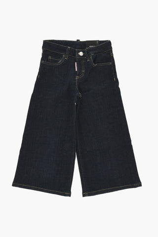 Wide-Leg-Jeans Aus Denim In Dunkler Waschung 24cm