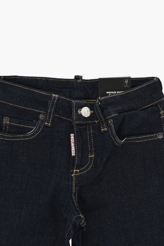 Wide-Leg-Jeans Aus Denim In Dunkler Waschung 24cm