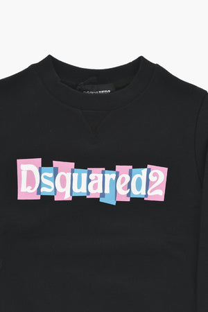 Rundhals-Sweatshirt Aus Gebürsteter Baumwolle Mit Frontlogo