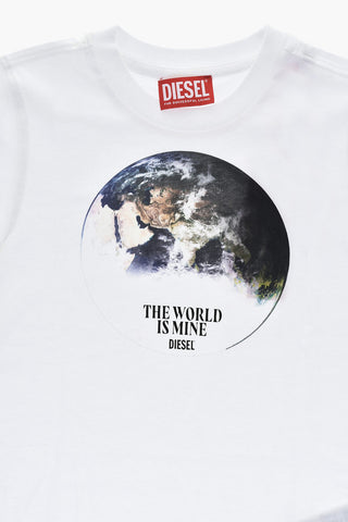 MM6 크루넥 티셔츠 THE WORLD IS MINE 프린트