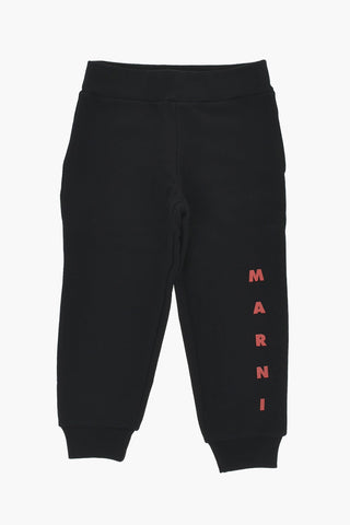 Joggers in Cotone Garzato con Logo Stampato