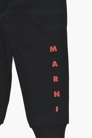 Joggers in Cotone Garzato con Logo Stampato