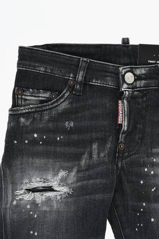 Distressed-Denim Twist-Fit-Jeans 12cm