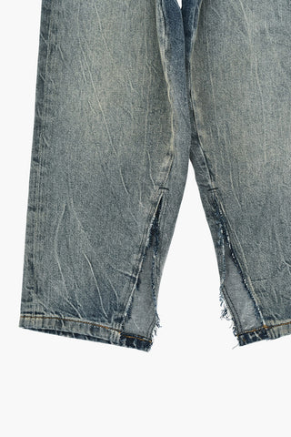 MM6 Vintage-Wash Jeans with Ankle Slits