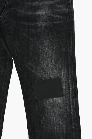 Jeans COOL GUY in Denim Stretch con Applicazione in Pelle